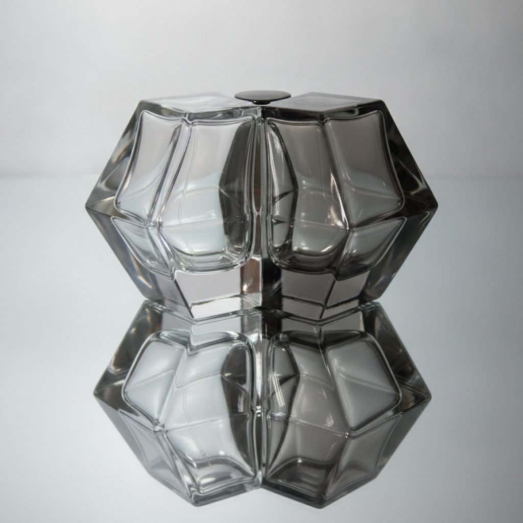 Niche perfume bottle on dark concrete
